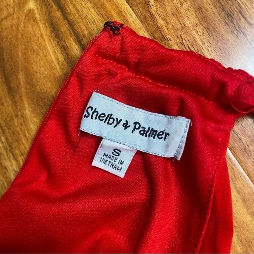 Shelby & Palmer Women's Red Halter Jersey Wide Leg Pant Jumpsuit Size Small Glam - Picture 8 of 14